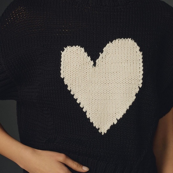 Anthropologie Maeve Size M The Pippa Mock-Neck Sweater Extended Shoulder Black - Picture 3 of 10